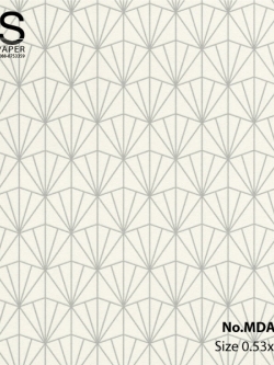 วอลเปเปอร์ลายฉลุโมเดิร์นเส้นสีเงินผสมกลิตเตอร์พื้นสีขาว MDA-B23