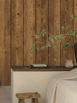 วอลเปเปอร์ลายแผ่นไม้ขนาด 13 cm.สี walnut มีผิวสัมผัสคล้ายเสี้ยนไม้ NA4-D17W