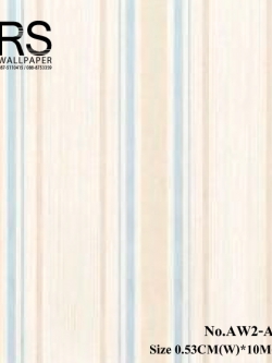 วอลเปเปอร์ ลายทางลง สีฟ้าขาวครีม มีกลิเตอร์ วิ้งๆ AW2-A07