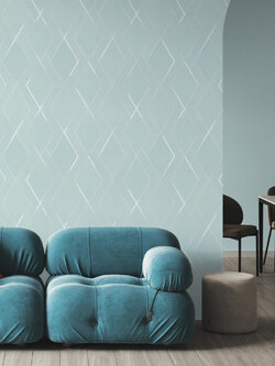 วอลเปเปอร์สไตล์โมเดิร์นลายซิกแซก สีฟ้า EPI-F72W