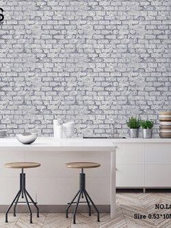 วอลเปเปอร์ลายอิฐเทาเก่า (LOFT) LOF-F86