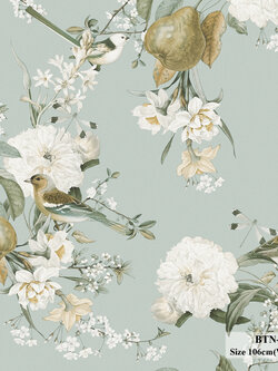 วอลเปเปอร์ลายดอกไม้ โทนสีฟ้า BTN-C21W
