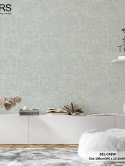 วอลเปเปอร์สไตล์โมเดิร์น สีฟ้าอมเทา BEL-C48W