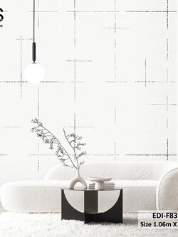 วอลเปเปอร์สไตล์โมเดิร์นลายเส้นสีดำ พื้นสีขาว EDI-F83W