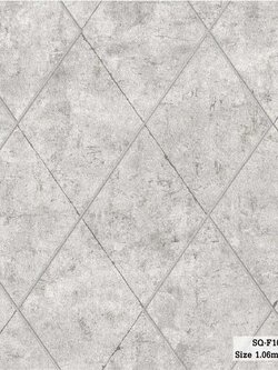 วอลเปเปอร์ลายปูนเปลือยสีน้ำตาลอ่อน ใส่เส้นตัดขอบสีเงิน SQ-F10W