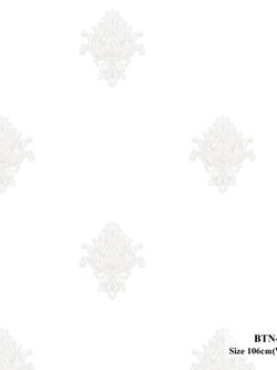 วอลเปเปอร์ลายหลุยส์คลาสสิค สีเงินพื้นสีขาวครีม BTN-C69W