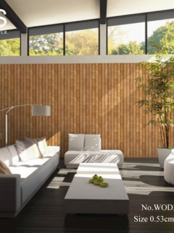 วอลเปเปอร์ลายกระบอกไม้ไผ่เรียงตัวกันสีน้ำตาลส้ม WOD3-M34