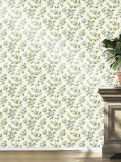 วอลเปเปอร์ลายดอกไม้พื้นครีม ดอกฟ้าใหญ่สุด9ซม.FD2-B14