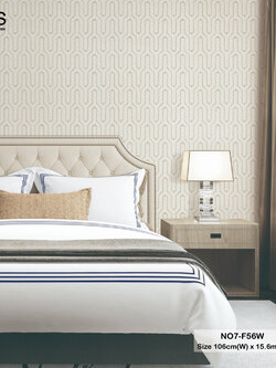 วอลเปเปอร์ สไตล์โมเดิร์น สีขาว NO7-F56W