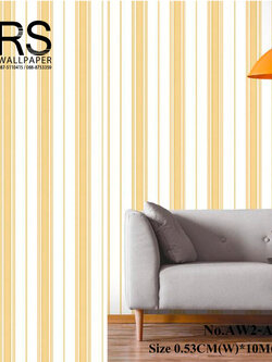 วอลเปเปอร์ ลายทางลง คลาสสิค หรู พื้นสีขาว ลายสีทอง AW2-A11