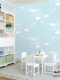 วอลเปเปอร์ ลายท้องฟ้า สีฟ้าอ่อนๆNo.PLH-D45