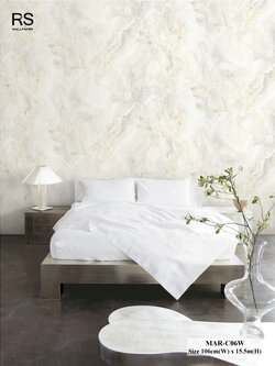 วอลเปเปอร์ลายหินอ่อน สีเทาอ่อนปนน้ำตาล MAR-C06W