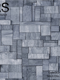 วอลเปเปอร์ลายไม้ประยุกต์โทนสีเทา OL2-B12