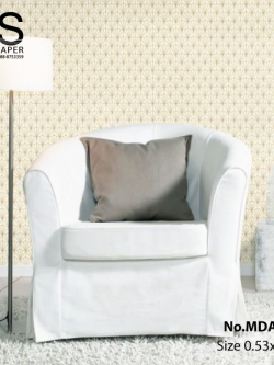 วอลเปเปอร์ลายฉลุโมเดิร์นเส้นสีทองพื้นสีขาว MDA-B06