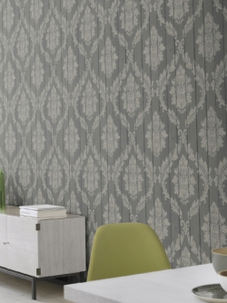 วอลเปเปอร์ลายไม้สีดำ สกรีนลายหลุยส์กลิเตอร์ (Vintage Style)FD2-B61