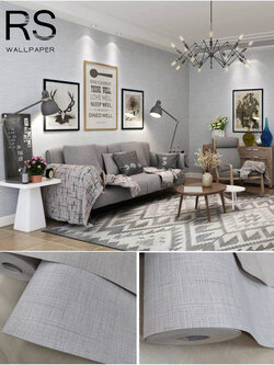 วอลเปเปอร์ ลายผ้าสีเทาอ่อน1060