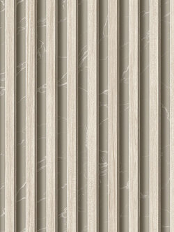 วอลเปเปอร์ลายไม้ระแนง สีงาช้างสลับสีน้ำตาลอมเทา MAR-C19W
