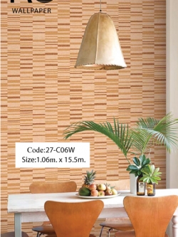วอลเปเปอร์ลายเส้นสลับโมเดิร์นโทนสีส้ม 27-C06W