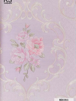 วอลเปเปอร์ ลายดอกไม้วินเทจ สีม่วงอ่อน NDI-R11