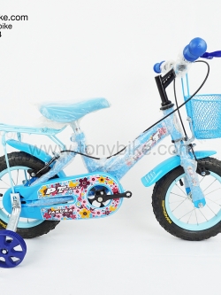 จักรยานเด็ก ล้อ 12 นิ้ว แฮนด์ตรง สีฟ้า
