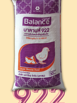 BALANCE FEED อาหารไก่ไข่รุ่น บาลานส์ 922 อาหารไก่ไข่ อายุเกิน (5-12สัปดาห์)