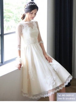 BR326**พร้อมส่ง**ชุดแต่งงาน&ชุดเจ้าสาวแบบยาวสีขาวเกรดพรีเมี่ยม หรูหราน่ารัก สวยโดดเด่นไม่ซ้ำใคร