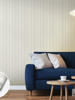 วอลเปเปอร์ลายทาง พื้นสีขาว ลายสีเงินFSK-J71