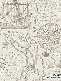 วอลเปเปอร์ห้องเด็ก ลายแผนที่ Load Venture No.DW-C61W