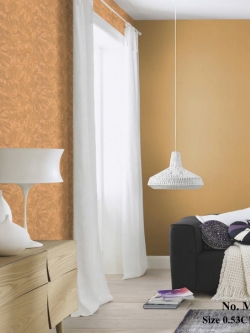 วอลเปเปอร์ลายใบไม้โทนสีเหลืองทอง MAN-B63