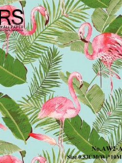 วอลเปเปอร์ลายใบไม้สีเขียว ธรรมชาติ(Tropical Style)AW2-A02