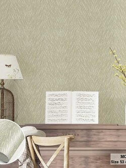 วอลเปเปอร์ สไตล์โมเดิร์นลายซิกแซก สีน้ำตาลทอง มีกลิตเตอร์สีทอง MOD-J49