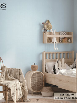 วอลเปเปอร์ พื้นสีฟ้า BES7-B133W