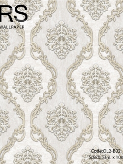 วอลเปเปอร์ลายหลุยส์สีขาวมุก OL2-B02