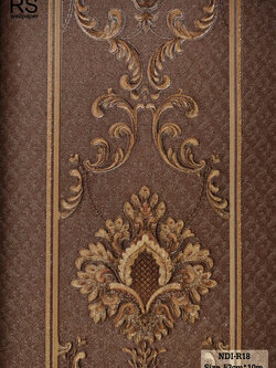 วอลเปเปอร์ ลายคลาสสิคผสมลายทาง สีน้ำตาลเข้ม NDI-R18