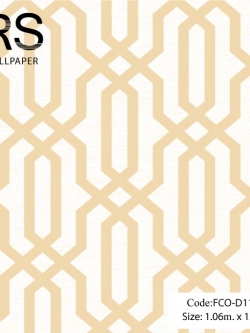 วอลเปเปอร์ลายวินเทจสีทองอ่อนพื้นสีขาวแกมเหลือง FCO-D11W