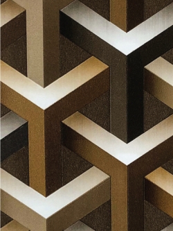 วอลเปเปอร์ลายโครงสร้างกราฟฟิคโทนสีน้ำตาลเข้ม และสีทองแดง ROL-R62