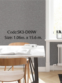 วอลเปเปอร์เทกเจอร์ปูนผนังบ้านเรียบหรูมีกลิตเตอร์สีเงินพื้นสีดำเทา SK3-D09W