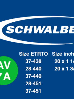 ยางใน Schwalbe 20"451 1-1/8 - 1-3/8 AV7A