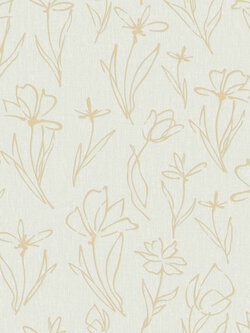 วอลเปเปอร์ สลายดอกไม้สีทองพื้นสีเขียวอมเทา EDI-F58W