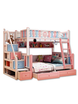 เตียง2 ชั้น รุ่น premier สีชมพู ขนาด 4 ฟุต (ไม่รวมสไลด์เดอร์)