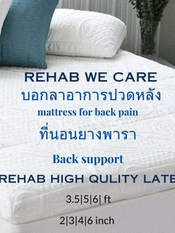 บอกลาปวดหลังด้วย Rehab 7- Zone Back support ที่นอนยางพารา on top ยางพารา ขนาด 3.5-5-6 ฟุต หนา 2 นิ้ว