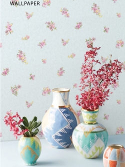วอลเปเปอร์ลายดอกไม้เล็กโทนสีฟ้าน้ำทะเล FCO-D56W
