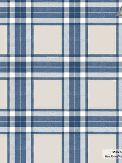 วอลเปเปอร์ลายตารางสก๊อต สีน้ำเงินครีม BMG2-B71