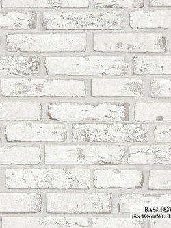 วอลเปเปอร์ลายอิฐ สีเทาอ่อน BAS3-F82W