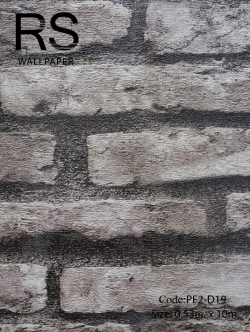 วอลเปเปอร์ลายอิฐน้ำตาลขาวร่องสีน้ำตาลเข้ม PF2-D19