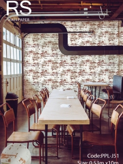 วอลเปเปอร์ลาย อิฐแดงครีม PPL-J51