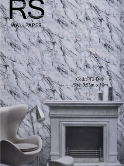 วอลเปเปอร์ลายหินอ่อนสีเข้มโทนสีดำเทาเข้มพื้นขาว PF2-D10