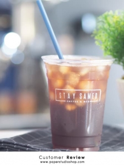 ตรายางปั๊มแก้วกาแฟ ปั๊มพลาสติก - ขนาด 3x7 cm