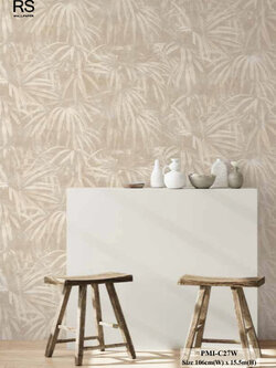 วอลเปเปอร์ลายใบไม้สีน้ำตาล PMI-C27W