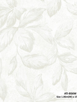 วอลเปเปอร์ลายใบไม้สีครีม-น้ำตาลอ่อน ATI-B56W